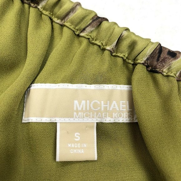 MICHAEL Michael Kors Yellow and Brown One-Shoulder Midi Dress - Picture 4 of 7